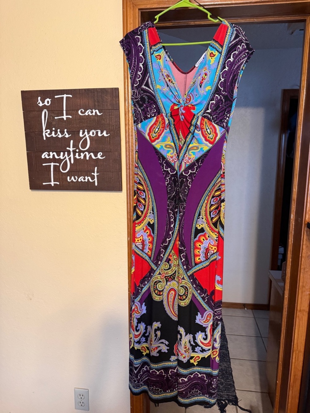 Annalee + Hope Multicolor Paisley Maxi Dress in Purple, Red & Blue